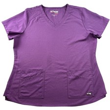 Greys Anatomy by Barco Spandex Stretch Scrub Top Purple V-Neck XL RN50681