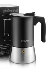 SIVAPHE Stove Top Espresso Maker Moka Pot - 6 Italian Cups / 300ml - Black