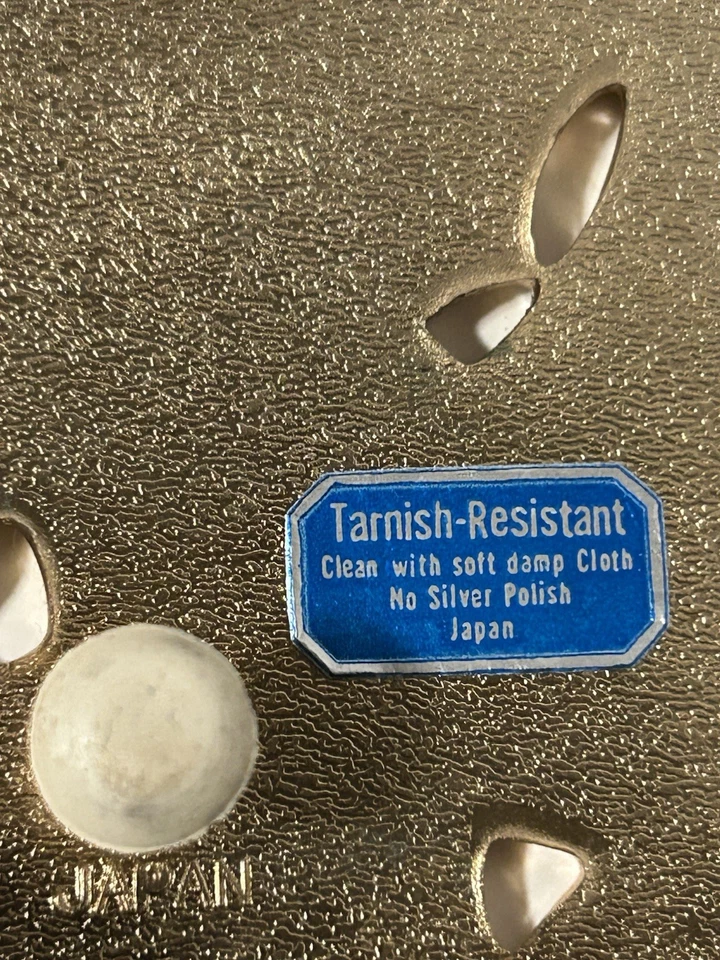 Remache de corona de vacaciones•Dorado con arco de esmalte blanco•Oneida William Rogers 1990•Usado Foto 4 de 4