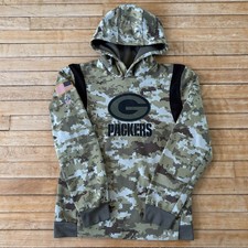 Nike Green Bay Packers Salute to Service Camo Hoodie Sweatshirt Fits Adult S