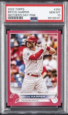 2022 TOPPS MOTHER'S DAY PINK #250 BRYCE HARPER 3/50 PSA 10