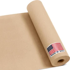 12" x 1200" (100 ft) Natural Kraft Paper Roll – Non-Toxic, Odorless, 100% Rec...