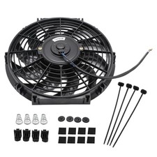 Universal Slim Fan Push Pull Electric Radiator Cooling 12V Mount 12 inch Black