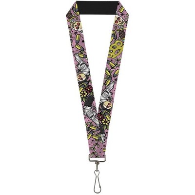 Buckle-Down Lanyard-1.0''-Born to Raise Hell C/u Pink 22'' x 1'' Multic (US IMPORT)