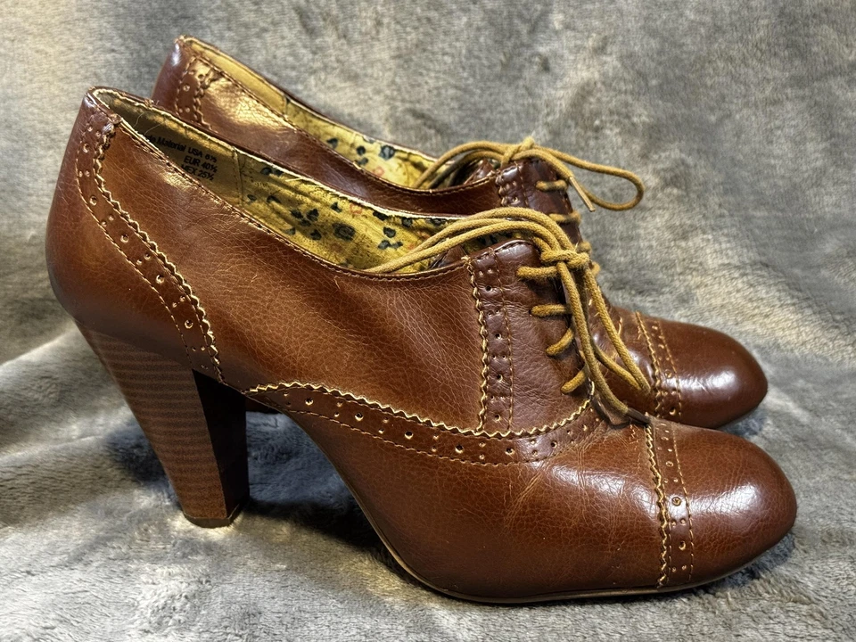 Zapatos American Eagle para mujer talla 8,5 marrón Oxford tacones brogue puntera con cordones Foto 2 de 4