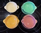 Vintage Fiestaware Handled Soup Bowls Set of 4 Original colors