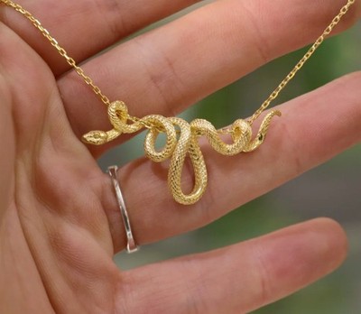 Golden Winding Snake Necklace