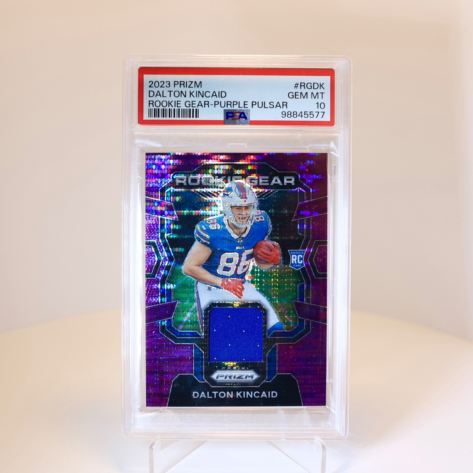 Dalton Kincaid Panini Prizm Rookie Gear #RGDK Purple Pulsar