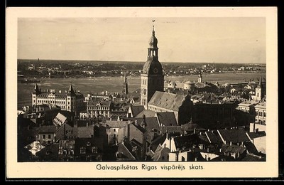 Ansichtskarte Riga, Galvaspilsetas Rigas visparejs skats 
