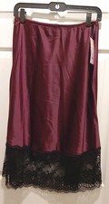 Wild Fable Slip Womens S Red Burgundy Satin Half Slip Lace Trim Lingerie NEW