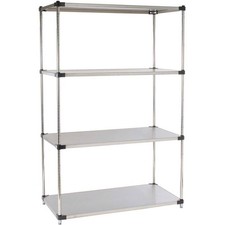 5 Tier Solid Stainless Steel Shelving Starter Unit 48"W x 24"D x 74"H