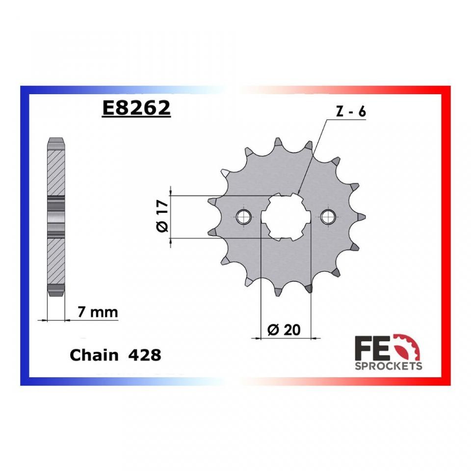 Pignon de sortie de boite anti usure Honda 125 Clr City Fly France Equipement
