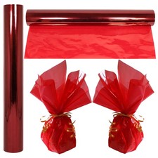 Cellophane Wrap Roll Red  100  Ft. Long X 16  In. Wide  2.3 Mil Thick Transpar