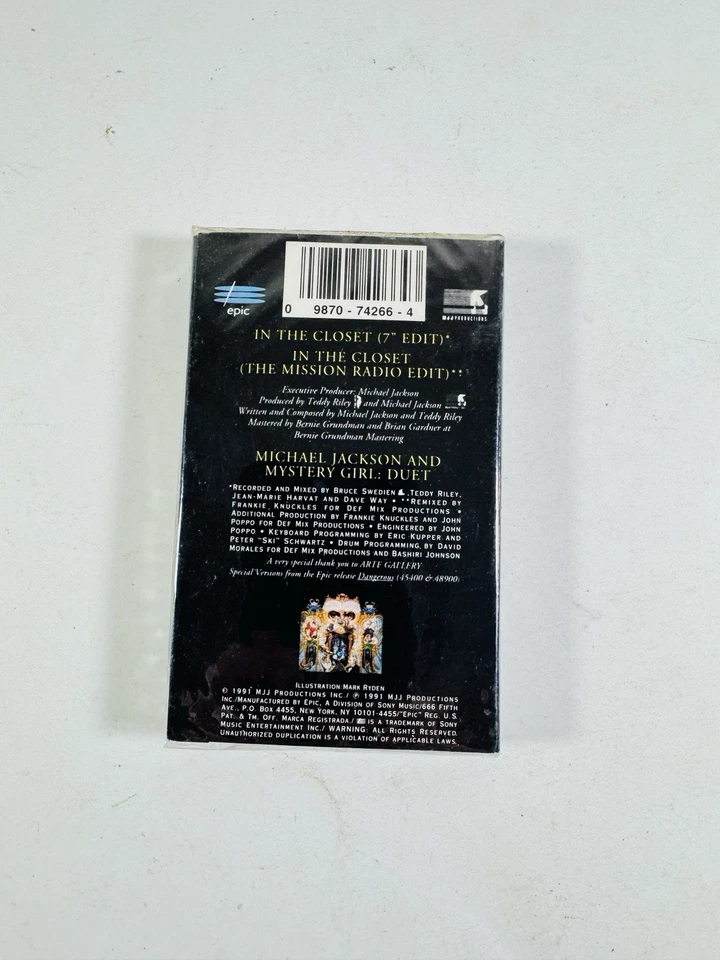 Michael Jackson In The Closet Cassette Single 1991 New Sealed NOS - Image 2 of 2