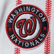Infant White Washington Nationals Pinstripe Power Hitter Coverall