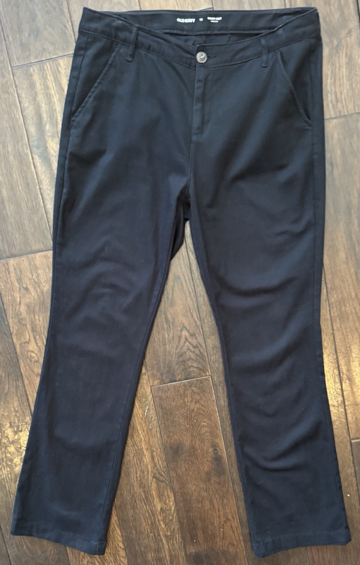 Old Navy Women's Black Flat Front Regular Solid Stretch Bootcut Dress Pants