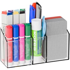 Clear Magnetic Dry Erase Marker Holder for Whiteboard,Expo,Refrigerator,Fridg...