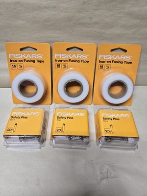 Fiskars Fusing Hemming Tape And Size 2 Safety Pins Quilting Craft Sew 20 Pack