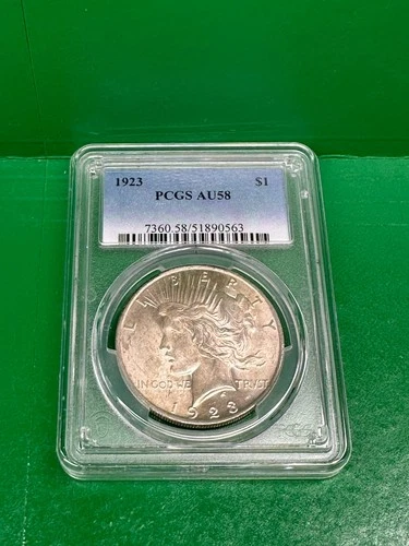 1923 Peace Silver $1 PCGS AU58 - EXCEPTIONAL SLAB!!!