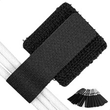 under Desk Cable Management Kit - 40 PCS Self-Adhesive Hook  Loop Cable Organiz