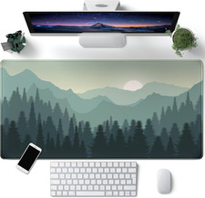 Forest Desk Mat Green Nature Large Mouse Pad XXL 31.5''X 15.7'' Landscape Aesthe