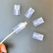 5pcs Soft Silicone Charger Cable Winder Fast Charging Cable Protector Sleeve