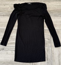 LuLu's Black Off the Shoulder XS Long Sleeve Dress Black