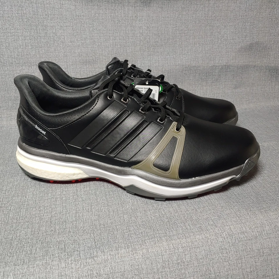 NUEVO - Zapatos de golf Adidas Adipower Boost 2 para hombre talla 13 negros con cordones a prueba de clima Foto 3 de 4