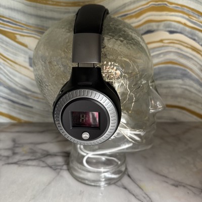 Bluetooth Headphones, EIVOTOR B19 LCD Display HiFi Bass Stereo Wireless WHITE
