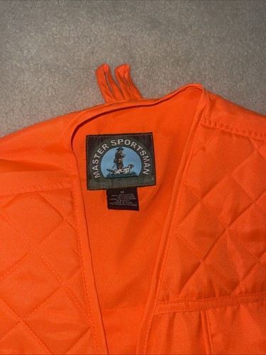 MASTER SPORTSMAN Hunting Shooting Vest Outdoor Field Blaze Orange Men's Size M - Picture 2 of 4
