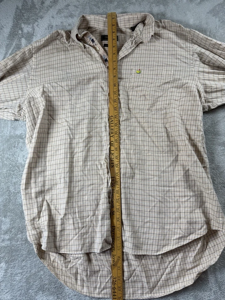 Golf Masters Bobby Jones Para Hombre XL Cuadros Manga Larga Con Botones Tejido en Italia Foto 3 de 4