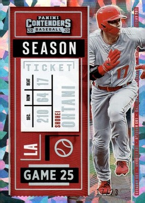 2020 panini contenders shohei ohtani cracked ice season ticket 17/23 JERSEY # FM