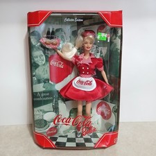 ¡Nuevo! Muñeca Barbie Mattel 1998 Coca Cola Coche Hop Camarera Primera en Serie Juguete