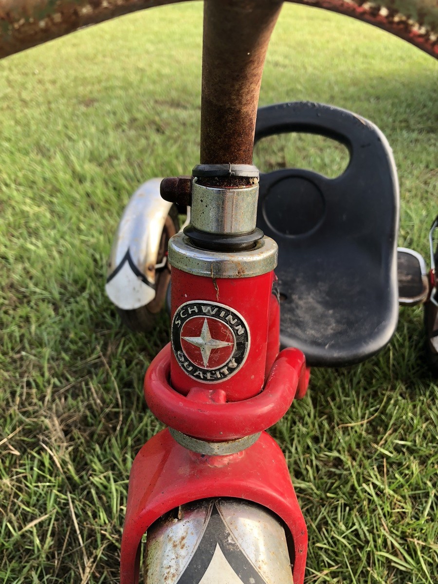Schwinn Roadster Tricycle Red, Chrome Fenders, Child's 3 Wheel