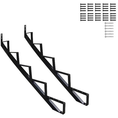 Black Steel Stair Stringers 5 Step 2 Pack^