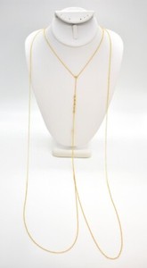 Authentic 54" Gorjana MIKA Body Chain 18K Gold Plated Y-Drop Multi-strand Necklace Fine