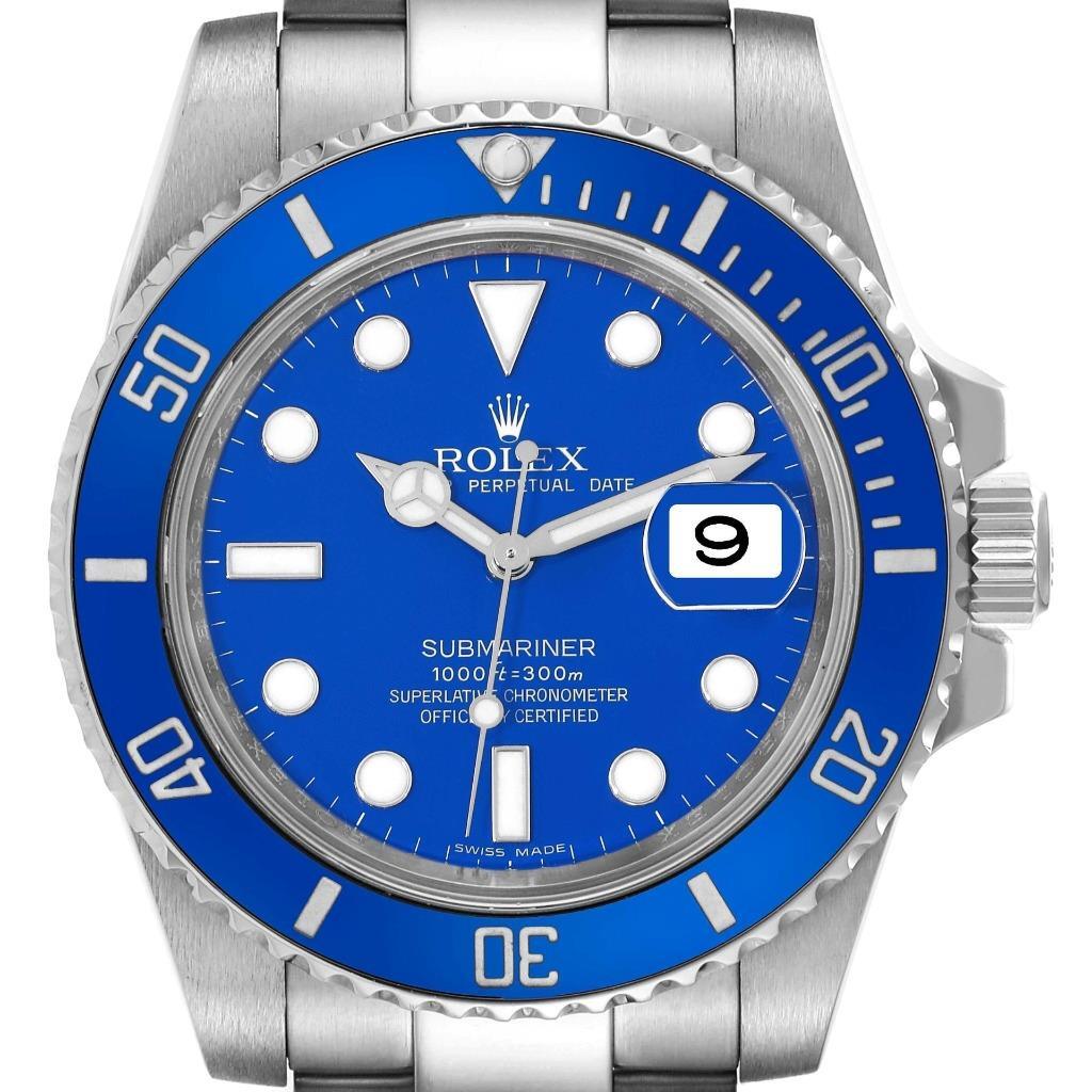 white gold submariner blue bezel