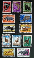 CONGO BELGISCH 1964 Fauna MNH** 12 Werte