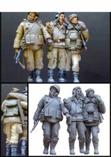 1:35 lot 3 figurines en résine soldat russe non peinte 