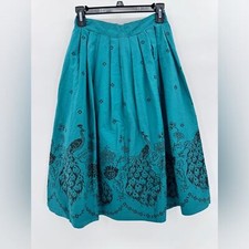Vintage Handmade Peacock Midi Skirt