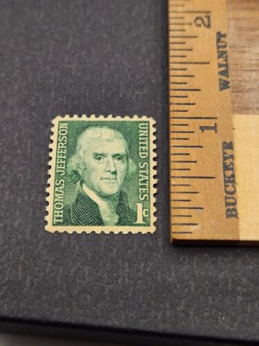 Thomas Jefferson 1 cent Antique Postage Stamp- Green Rare Vintage - Picture 3 of 3