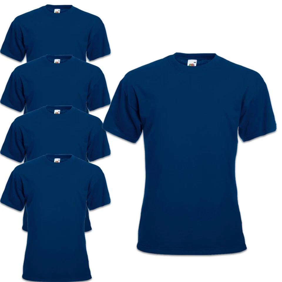5er / 10er FRUIT OF THE LOOM T-SHIRT SETS BAUMWOLLE S M L XL XXL 3XL 4XL SHIRTS - Bild 2 von 3