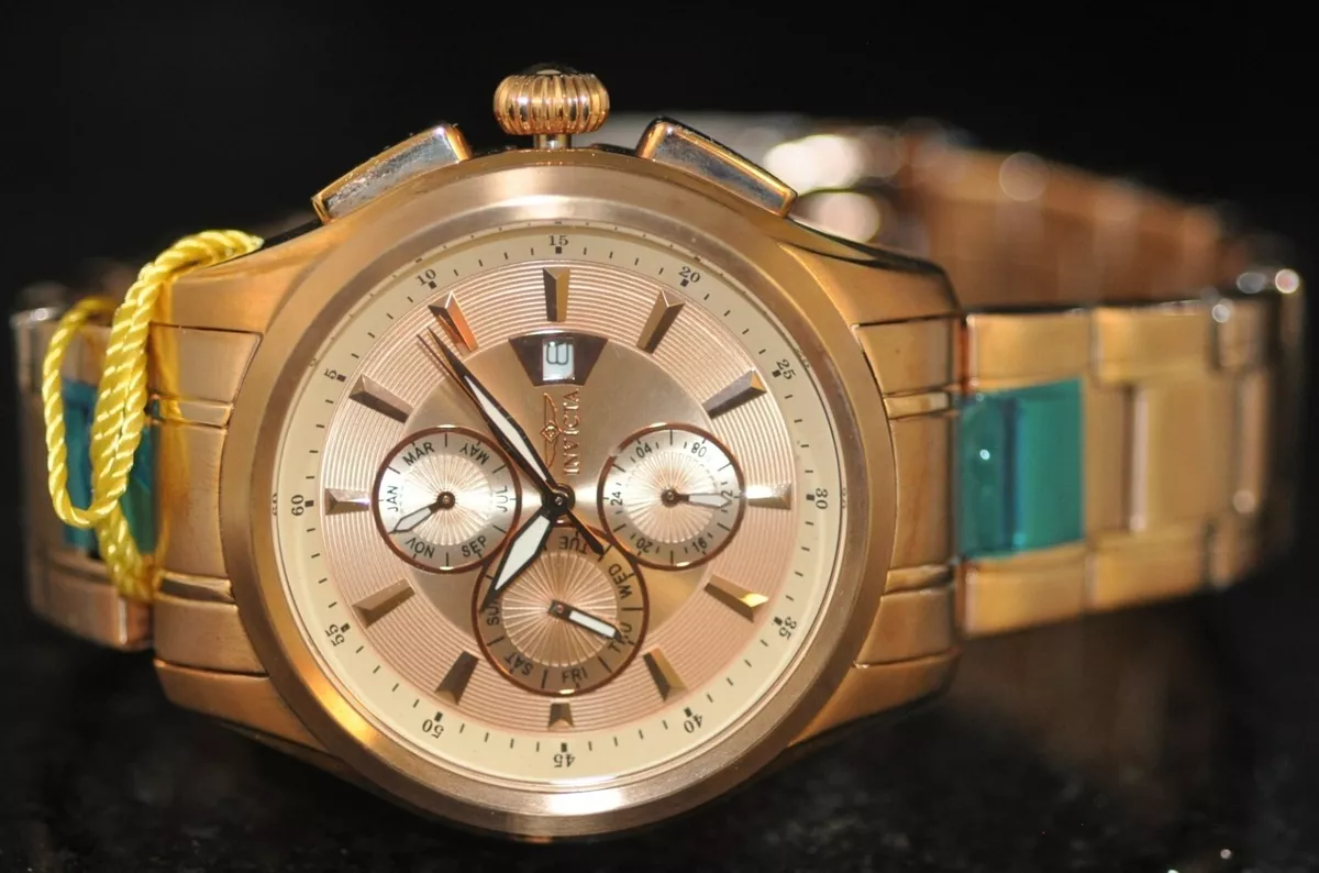 Invicta men's rose shop gold watches