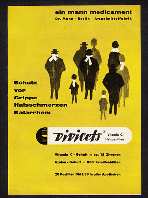 3w3075/ Alte Reklame von 1960 - Dr. Mann - Arzneimittelfabrik - Berlin