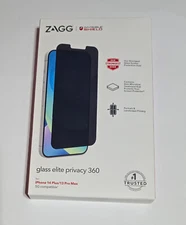 NEW ZAGG InvisibleShield Glass Elite Privacy 360 Apple iPhone 14 Plus/13 Pro max