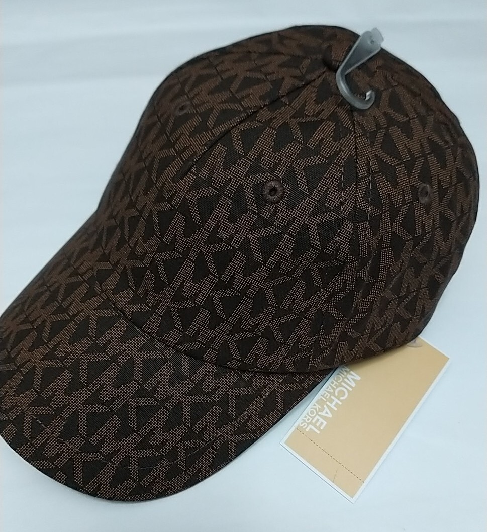 Michael Kors Monogram MK Logo Brown Baseball Cap Hat 