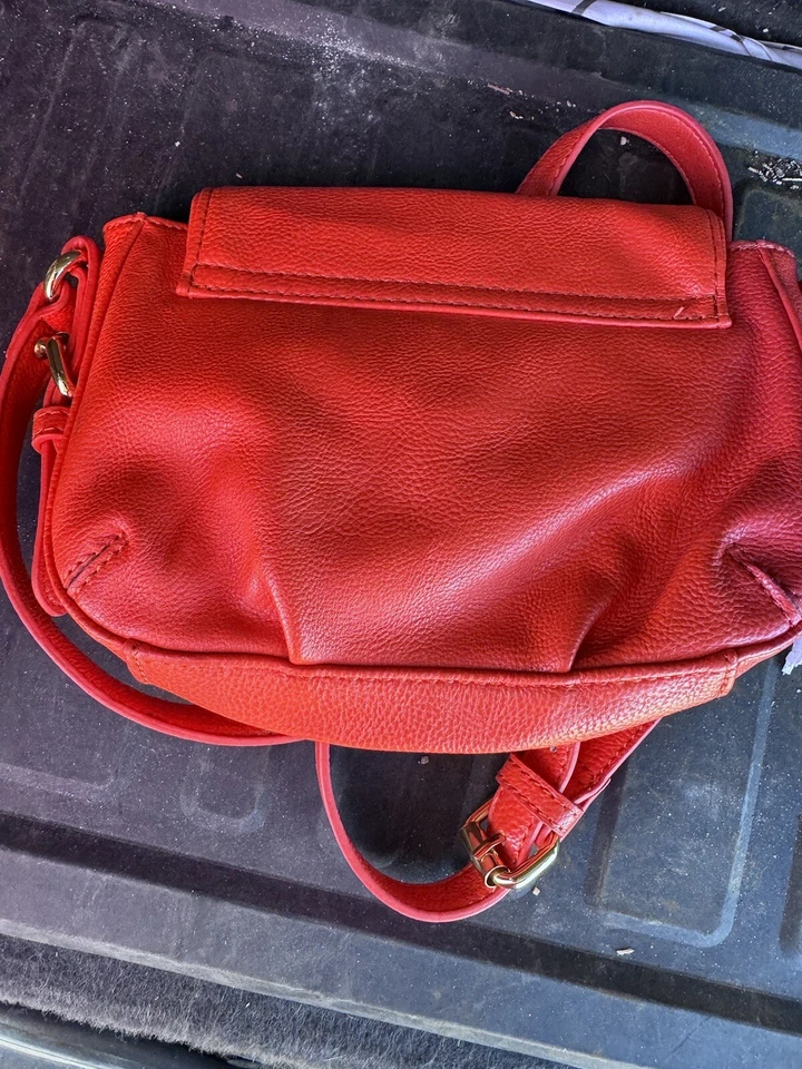 Bolso Bandolera Lulu Guinness Rojo Pajarita Cuero A Presión Solapa Magnética Foto 4 de 4