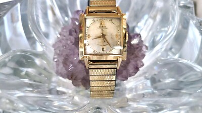 1950s Elgin Men's Swiss Windsor Shockmaster Automatic Quadrant