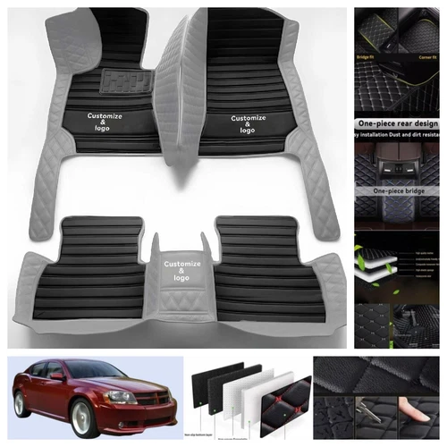 For Dodge Avenger 2007-2014 Car Floor Mats PU Leather Auto Liners Waterproof - Imagen 9 de 39