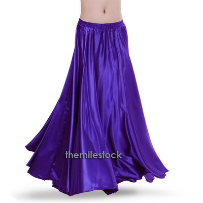 TMS Regal Purple Satin Full Circle Rock Bauchtanz Tribal Jupe Rock Flamenco